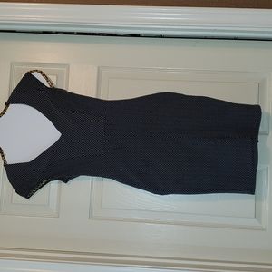 Black dotted white dress